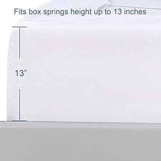 Box Spring Cover King Size, Elastic Fabric Wrap Around 4 Sides Bed Skirt, Sleek Alternative for Bed Skirts for Hotel/Home - King, White