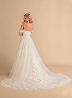 Miao Duo Vestidos de Novia Lace Tulle Wedding Dresses Off Shoulder Appliqued Bridal Wedding Gown Plus Size White 20W