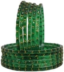 Raindrop Glass Bangles Set Beads Work | Traditional Chudi Bangle Set for Women & Girls | Wedding, Party & Gift Wear (packing 12 bangles)