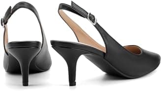 Greatonu Womens Kitten Heel Slingback Dress Pumps