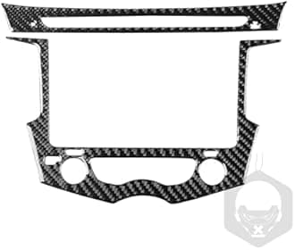 Car Center Dashboard Radio Navigation Panel Premium Real Carbon Fiber Sticker Trim Compatible with Hyundai Veloster 2012 2013 2014 2015 2016 2017 Black Accessories