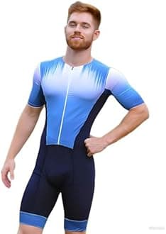 Men's Triathlon Skinsuit - Lightweight Breathable Short Sleeve Full Body Suit Trisuit Triathlon Men XS-3XL