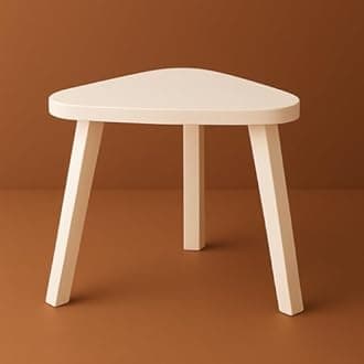 SBF Furniture Mini Triangle Side Table, 32 cm, Matte Finish, Modern Minimalist Design, 3 Angled Legs (White1)