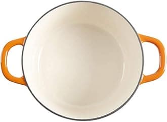 Sunset Orange , 5-Quart Cast Iron Dutch Oven : Crock Pot 109469.02 Artisan Round Cast Iron Dutch Oven with Non-Stick Surface, 5 Quart, Sunset Orange