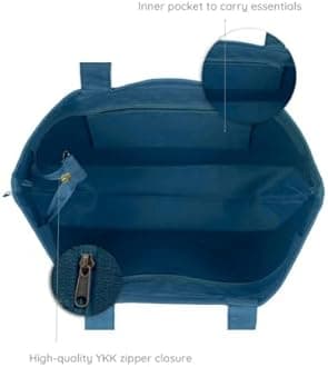 Eco Right Aesthetic Canvas Tote Bag for Women - Large, Reusable, Zippered Tote Bag with Inner Pocket, Perfect for School, Shopping, Work, Beach, Cute & Eco-Friendly Gift for Girls, Teachers, Mothers