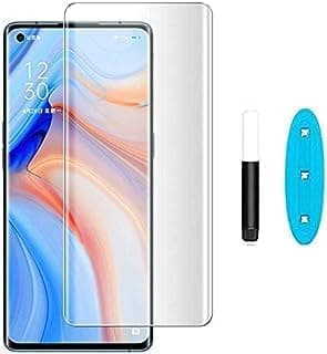 Crixus® Tempered Glass for Oppo Reno 4 Pro Fully curved edge to edge UV screen protector (One Minute Quick Fix)