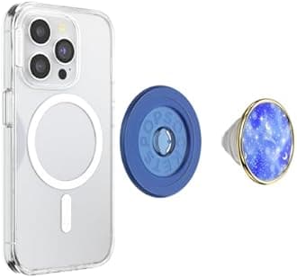 PopSockets Round Phone Grip Compatible with MagSafe, Adapter Ring Included, Phone Holder, Wireless Charging Compatible - Celestial Resin