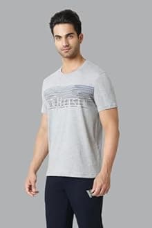 Van Heusen Men's Cotton Regular Fit Athleisure Crew Neck T-Shirt - Short Sleeve, Printed
