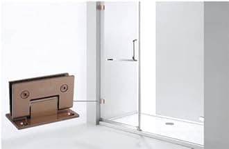 WANLIAN Heavy Duty 90 Degree Glass Door Cupboard Showcase Cabinet Clamp Glass Shower Doors Hinge Replacement Parts Wall-to-Glass (Red Bronze)