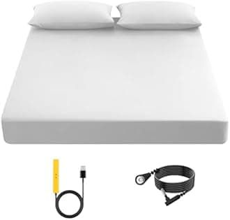Grounding Sheet, 90% Organic Cotton + 10% Pure Silver Organic Fitted Grounded Sheet for Improved Sleep, Connected Earth Energy - Healthy Sleep Therapy (White, (78.2 * 80.2 * 15inch))