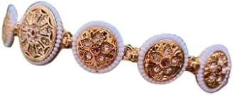 SPARKLING Floral Kundan Studded mathapatti Sheesh Patti Hairband - Traditional Golden Headpiece for Women and Girls jewellery