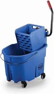 Rubbermaid WaveBrake Side-Press Wringer/Bucket Combo, 8.75gal, Blue