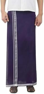 Stylesindia Men's Cotton Colored Dhoti with Fancy Border Kerala-style Veshti Mundu Kaili Lungi 2.0 Mtrs