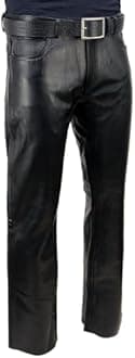 Milwaukee Leather Men's Classic Fit Leather Pants (LKM5790-BLK-32_Black_32)