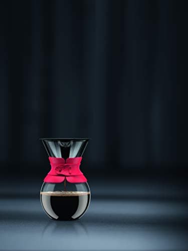 Bodum Pour Over Coffee Maker with Permanent Filter, 1 Liter, 34 Ounce, Black Band