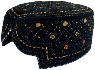 Sindhi Topi Kufi Traditional Handmade Cap with Embroidered Front Cut Unisex, Ramadan, Eid Gift for Muslims Made in Pakistan