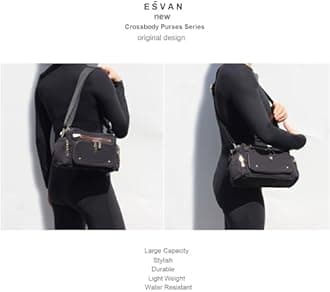 Women Fashion Tote Crossbody Handbags for Women Multi Pockets Shoulder Bag Nylon Travel Purse