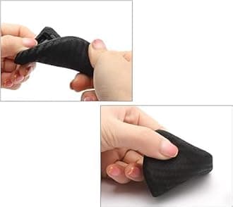 x xotic tech Carbon Fiber Pattern Soft Silicone Key Fob Shell Cover Case w/Keychain Compatible with BMW 2 5 6 7 Series X1 X2 X3 X5 X6 Series G05 G20 G30 G80 F10 F15 Smart Keyless Entry Key-Blade Shape