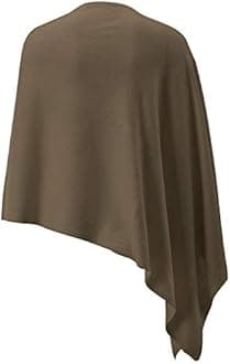 Women Ponchos Sweater Versatile Lightweight Solid Knitted Shawl Wrap Scarf Cape Accessories for Womens Tan