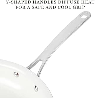 Martha Stewart Lockton Premium Nonstick PFA Free Ceramic Interior 10 Piece Enamel Heavy Gauge Aluminum Pots and Pans Cookware Set - Red