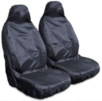 HMS For Toyota Hi-Lux 4x4 - Heavy Duty Black Pair Waterproof Car Front Seat Covers Protectors - 2 x Fronts