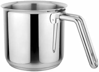 Prabha Stainless Steel Milk and Sauce Pan Set, 17cm Milk Pot and Small Saucepan, 2.5L Capacity, Induction and Gas Stove, 2500ml