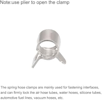 sourcing map 10pcs 5mm Spring Band Type Action Fuel/Silicone Vacuum Hose Pipe Clamp Low Pressure Air Clip Clamp, Nickel Plated