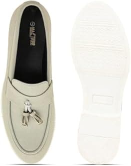 MACTREE Suede Leather Stylish Loafers Shoes for Men