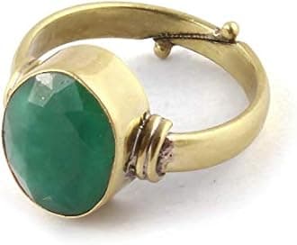 TODANI JEMS ® 3.25 to 11.25 Ratti Natural Certified Emerald Panna Gemstone Silver, Copper Panchdhatu Panna Emerald Birthstone Astrology Ring for Men (3.25)