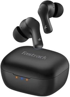 Fastrack Fpods FZ100|BT5.3 TWS Earbuds, Mega 50Hrs Playtime, Extra Deep Bass, Quad Mic ENC for Crystal Clear Calls, Ultra Low Latency Gaming Mode Upto 40ms, 3C NitroFast Charge - 200 Mins in 10 Mins