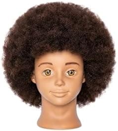 Mankainhead Mannequin Head Human Hair Doll Head Manikin Head Authenically-textured Hair for Girls Pratice Hair-styling Brading with Clamp Holder
