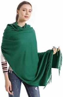 vimate Blanket Scarf Shawl, Plain Color Jasper Atrovirens Pashmina Wraps and Shawls for Women(Atrovirens), S#. Atroviens, 27'' x 78''