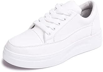 Vendoz Women White Stylish Casual Sneakers, White, 38 EU