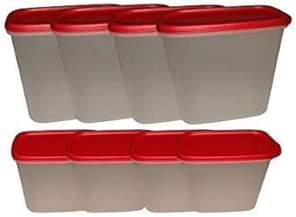 Tupperware New Smart Saver Plastic Container Set, 1.7 litres, Set of 9, Multicolour