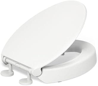 Kohler Hyten Elevated Quiet-Close Elongated toilet seat, White