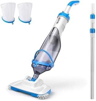 Consciot Handheld Pool Vacuum with Telescopic Pole, 18.5 GPM Suction, Up to 1-Hour Runtime – Cordless Cleaner for Pools, Spas & Hot Tubs, Includes 2-Pack Filter Bags