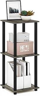 Furinno Simplistic End Table, French Oak Gray/Black, Set of 2, W 15.7 x H 19.7 x D 15.7 inches (40 x 50 x 40 cm) [Japan Official Import]