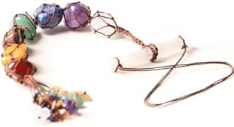 Handmade Crystal Window Car Hanging Ornaments 7 Chakra Home Decoration Feng Shui Ornament Car Decoration Christmas Decorations Ornaments (Chakra-Gypsum)