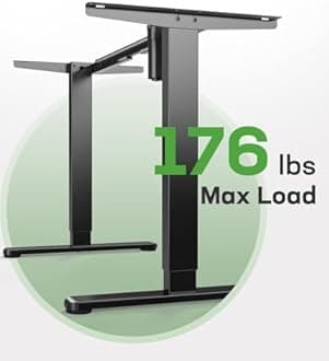 Marsail Height-Adjustable Standing Desk Frame, Electric Standing Desk Legs with Powerful Motor, Height-Adjustable Desk Legs with 176 lbs Max Load for Various Desktops, 35.4"x28.3"