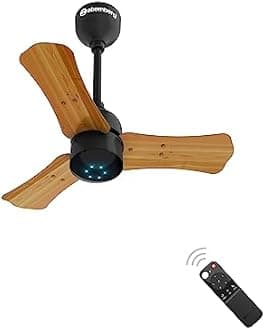atomberg Renesa+ 600mm BLDC Ceiling Fan with Remote Control | BEE 5 star Rated Energy Efficient Ceiling Fan | High Air Delivery with LED Indicators | 2+1 Year Warranty (Golden Oakwood)