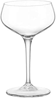 Bormioli Rocco ‘Novecento’ Cocktail Coupe Glasses (Set of 6) (25cl) – Martini Glasses/Champagne Saucers – Premium Italian Glass: Dishwasher Safe – Luxury Cocktail Stemware