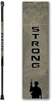 Walking Cane Offset Foam Handle Aluminum Adjustable US Army Strong Military Men or Women