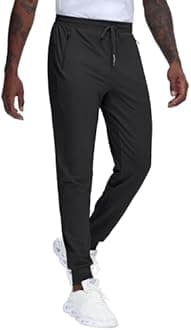 JWM Regular/Tall Mens Athletic Joggers Pants Long Inseam Tapered Sweatpant Workout Running Gym Training with 3 Zipper Pockets