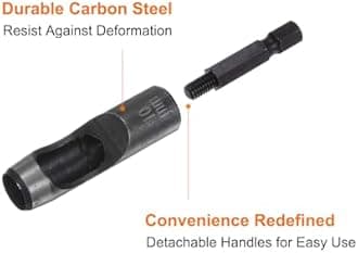 HARFINGTON 4pcs 10mm,12mm Leather Hollow Hole Punch 1/4" Hex Shank for Drills, Belt Hole Punch Punching Cutter Tool for Leathercraft Working