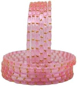 Raindrop Glass Bangles Set Beads Work | Traditional Chudi Bangle Set for Women & Girls | Wedding, Party & Gift Wear (packing 12 bangles)