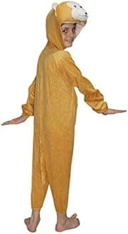 Kaku Fancy Dresses Fleece Monkey Wild Animal Costume For Kids - Brown, 7-8 Years | Animal Fancy Dress For Boys & Girls