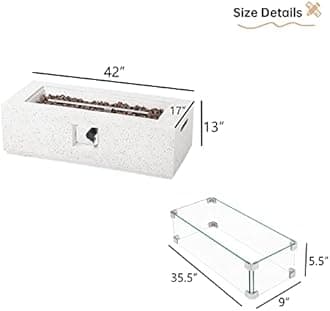 44-inch 50,000 BTU Gas Firep Pit with Wind Guard