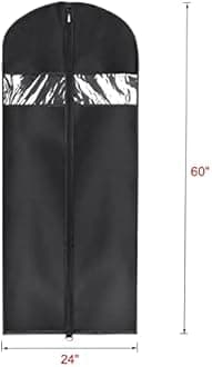 Univivi Garment Bag Suit Bag for Storage and Travel 60 inch, Anti-Moth Protector, Washable Suit Cover for Dresses,Suits,Coats,Set of 3