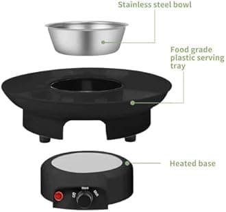 Electric Fondue Pot Set with Forks, Chocolate Melting Pot with Party Serving Tray, Chocolate Melts Candy Melts Fondue Pot, Removable Fondue Pot Suitable for birthday Party Wedding, Black