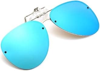 YAMEIZE Polarized Lens Clip on Sunglasses - Anti-Glare Pilot Glasses for Women Men Flip Up Rimless Clip Eyewear Driving Travelling Outdoor…